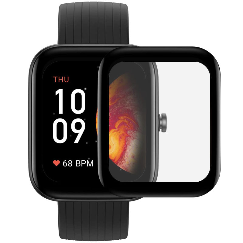 Полимерная пленка 3D (full glue) (тех.пак) для Xiaomi Amazfit Bip 3 / Bip 3 Pro (Черный)