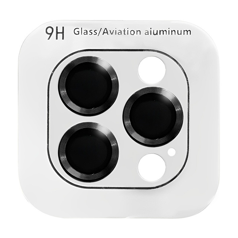 Захисне скло Metal Classic на камеру (в упак.) на Apple iPhone 13 Pro / 13 Pro Max (Чорний / Black)