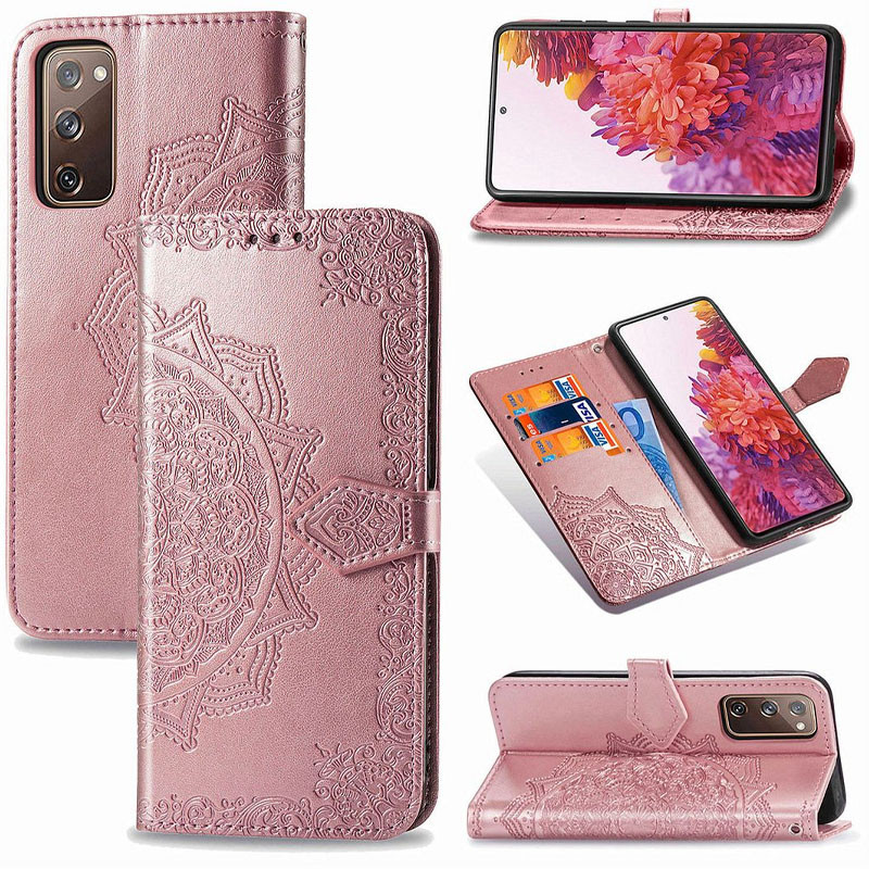 Купить Кожаный чехол (книжка) Art Case с визитницей для Samsung Galaxy S20 FE (Розовый) на vchehle.ua