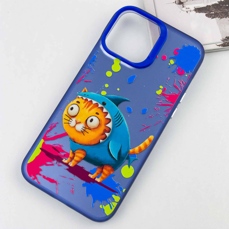 Фото TPU+PC чохол TakiTaki Graffiti magic glow на Apple iPhone 12 Pro / 12 (6.1") (Fishcat / Blue) в маназині vchehle.ua