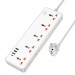 Подовжувач Hoco AC14A Rico PD30W (3USB-A/1C/5xSocket) (1.5m) (White) в магазині vchehle.ua