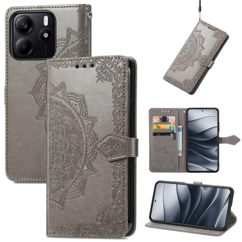Фото Кожаный чехол-книжка Art Case с визитницей для Xiaomi Redmi Note 14 5G (Серый) в магазине vchehle.ua
