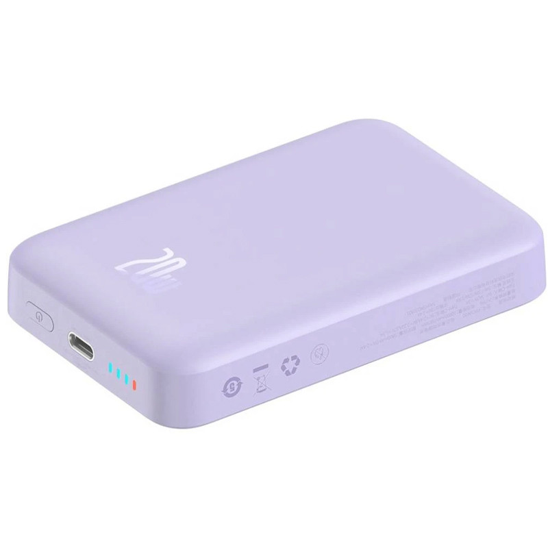 Фото Портативное ЗУ Power Bank Baseus Magnetic Mini Air 20W c БЗУ 10000 mAh P10059001313 (Nebula Purple) в магазине vchehle.ua