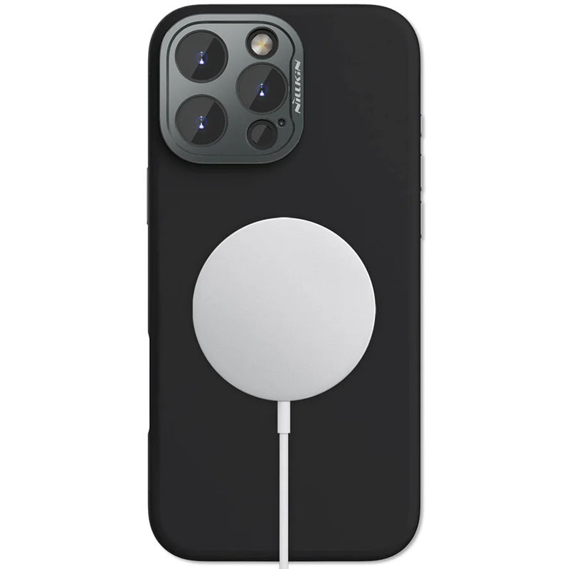 Фото Чехол Silicone Nillkin LensWing Prop Magnetic для Apple iPhone 16 Pro Max (6.9") (Черный / Black) на vchehle.ua