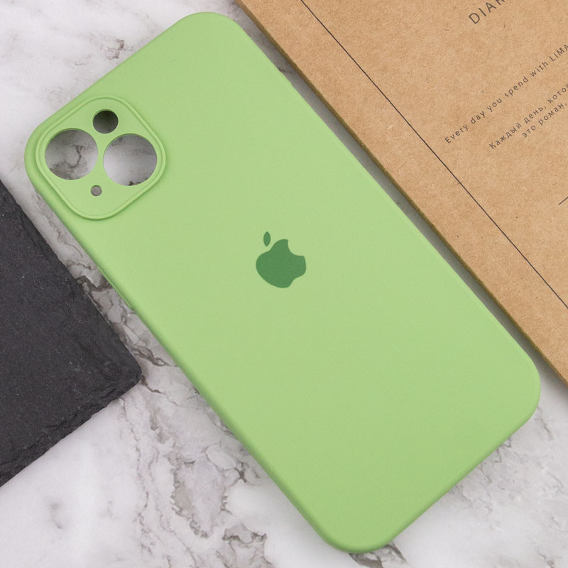 Чехол Silicone Case Full Camera Protective (AA) для Apple iPhone 15 (6.1") (Мятный / Mint) в магазине vchehle.ua