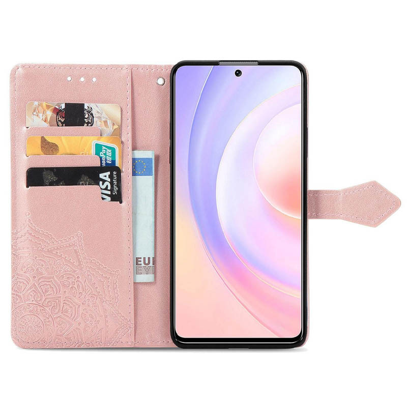 Купить Кожаный чехол-книжка Art Case с визитницей для Samsung Galaxy A52 4G / A52 5G / A52s (Розовый) на vchehle.ua