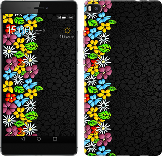 

Чехол цветочный орнамент для Huawei Ascend P8 102367