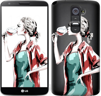 

Чехол Девушка с бокалом для LG G2 841524