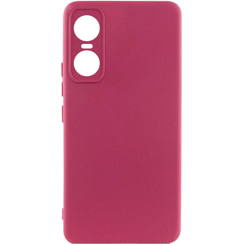 Чохол Silicone Cover Lakshmi Full Camera (A) на Tecno Pop 6 Pro (Бордовий / Marsala)