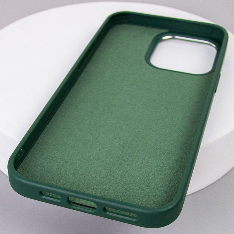 Шкіряний чохол Bonbon Leather Metal Style with Magnetic Safe на Apple iPhone 14 Pro (6.1") (Зелений / Pine green) в магазині vchehle.ua