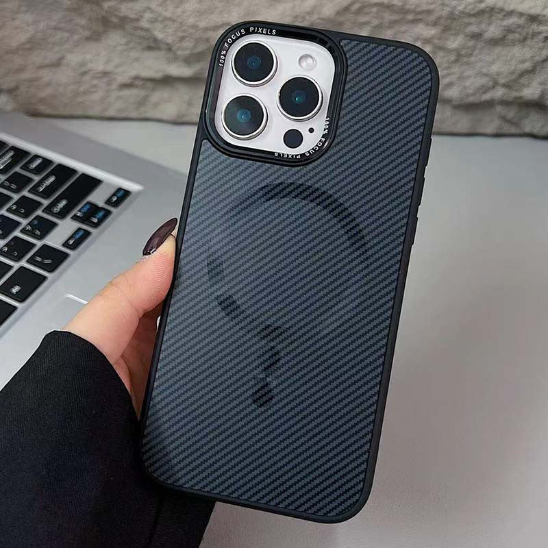 Фото Чехол TPU+PC Carbon Mirage with Magnetic safe для Apple iPhone 14 Pro (6.1") (Black) на vchehle.ua