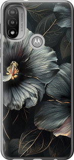 Чехол Черные цветы для Motorola E20
