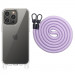 Чехол TPU Transparent with Straps для Apple iPhone 12 Pro / 12 (6.1") (Light Purple)