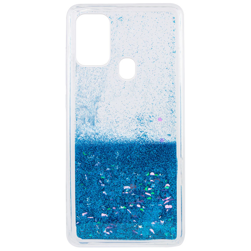 

TPU чехол Liquid hearts для Samsung Galaxy A21s (Голубой) 1067834