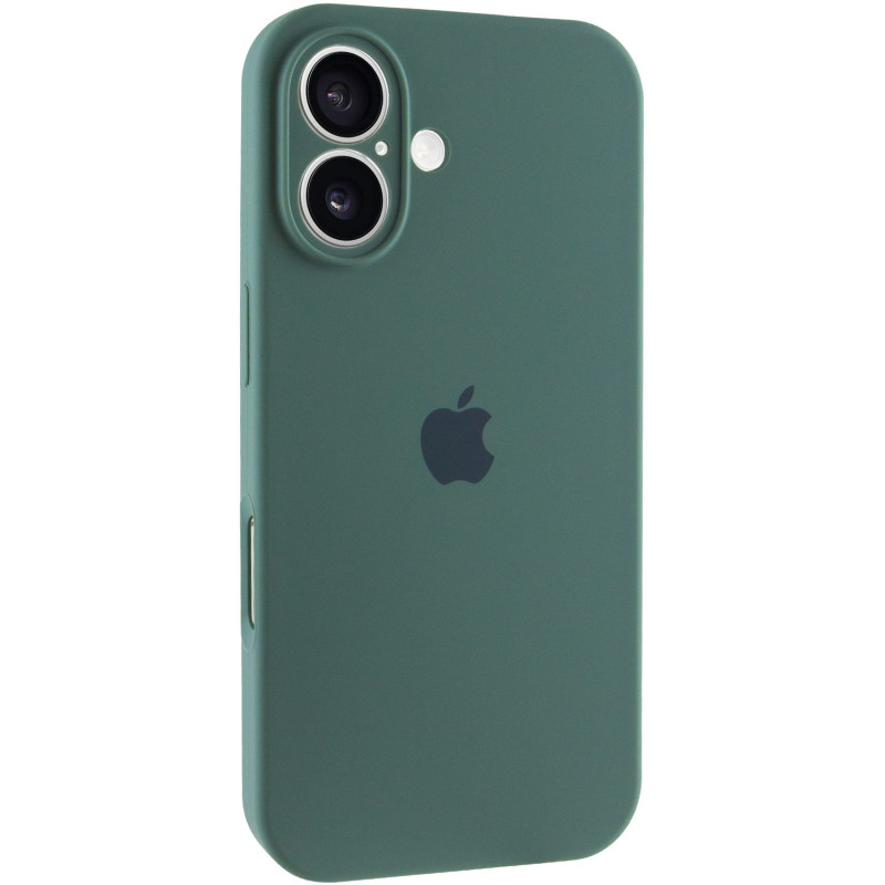 Чехол Silicone Case Full Camera Protective (AA) для Apple iPhone 16 (6.1") (Зеленый / Pine green)