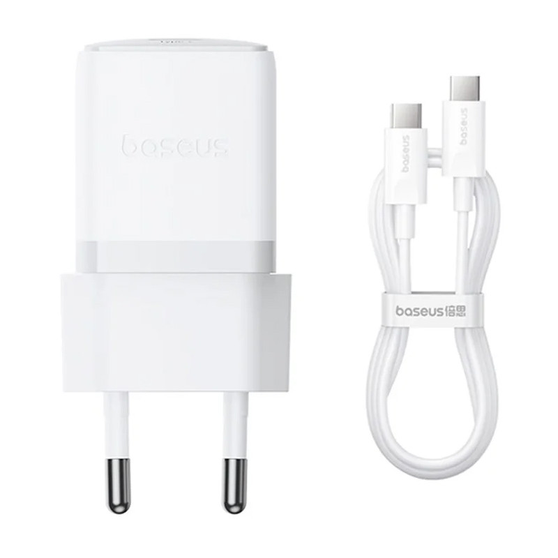 СЗУ Baseus Palm Fast Charger 30W (1USB-C) + кабель Type-C to Type-C (P10111605113-01) (Moon White)