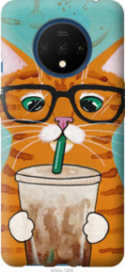 Чехол Зеленоглазый кот в очках для OnePlus 7T