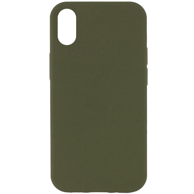Чехол Silicone Case Full Protective (AA) NO LOGO для Apple iPhone X / XS (5.8") (Зеленый / Dark Olive)
