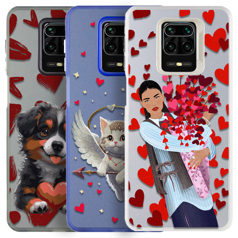 TPU+PC чехол TakiTaki Love magic glow для Xiaomi Redmi Note 9s / Note 9 Pro / Note 9 Pro Max