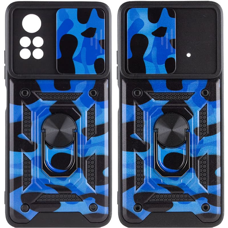 Ударостійкий чохол Camshield Serge Ring Camo на Xiaomi Poco X4 Pro 5G (Синій / Army Blue)