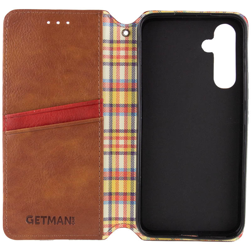 Кожаный чехол-книжка GETMAN Cubic (PU) для Samsung Galaxy A36 5G / A56 5G (Коричневый) в магазине vchehle.ua