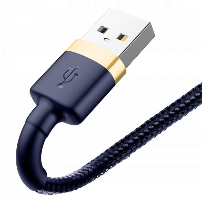 Фото Дата кабель Baseus Cafule Lightning Cable 2.4A (1m) (CALKLF-B) (Золотой / Синий) на vchehle.ua