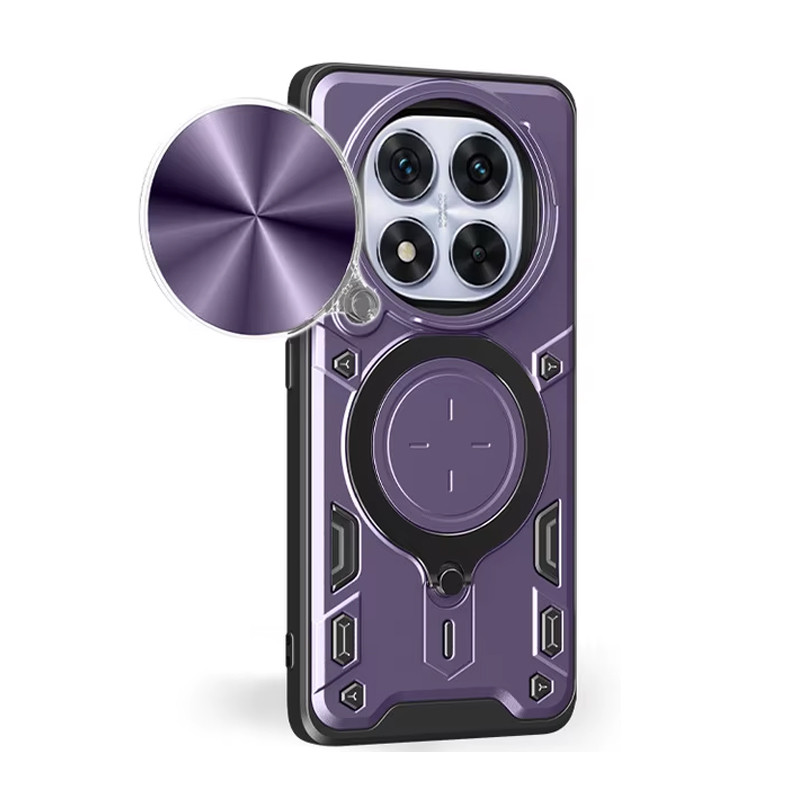 Фото Ударопрочный чехол Bracket case with Magnetic для Xiaomi Redmi Note 14 Pro 5G (Purple) на vchehle.ua