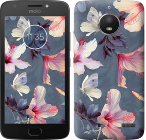 Чехол Нарисованные цветы для Motorola Moto E4