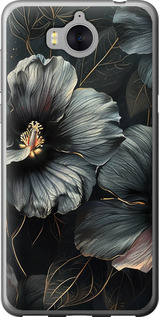 Чехол Черные цветы для Huawei Y5 2017