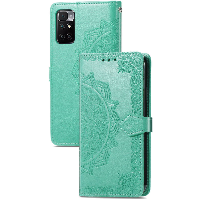 Купить Кожаный чехол (книжка) Art Case с визитницей для Xiaomi Redmi 10 (Бирюзовый) на vchehle.ua