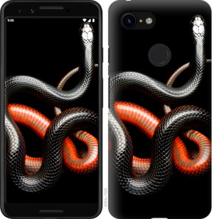 

Чохол Червоно-чорна змія на чорному тлі на Google Pixel 3 782247