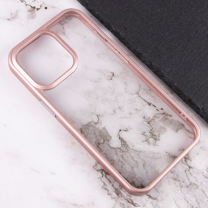 Фото TPU+PC чехол Chrome Buttons для Apple iPhone 13 Pro Max (6.7") (Розовый) на vchehle.ua