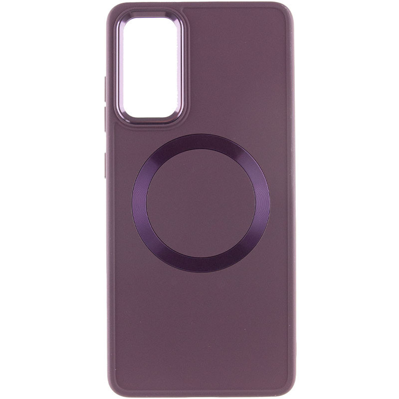 Фото TPU чехол Bonbon Metal Style with Magnetic safe для Samsung Galaxy S22 (Бордовый / Plum) на vchehle.ua