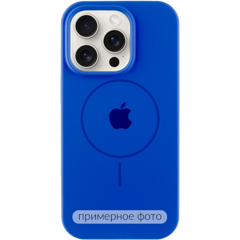 Чохол Silicone Case Full Protective (AA) with Magnetic Safe на Apple iPhone 15 (6.1") (Синій / Capri Blue)