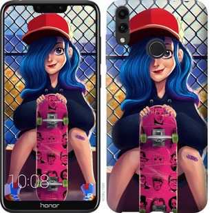 

Чехол Прикольная девочка со скейтбордом для Huawei Y7 (2019) 698543