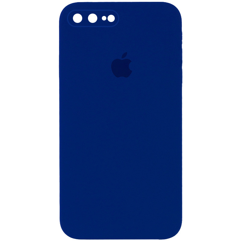 Чехол Silicone Case Square Full Camera Protective (AA) для Apple iPhone 7 plus / 8 plus (5.5") (Синий / Deep navy)