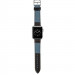 Ремешок джинс+кожа для Apple Watch 42/44mm (Голубой / Черный)