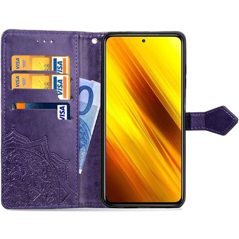 Фото Шкіряний чохол-книжка Art Case з візитницею на Realme C11 (2021) (Фіолетовий) на vchehle.ua