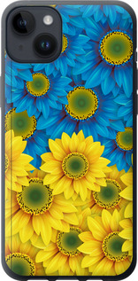 Чехол Жёлто-голубые цветы для iPhone 14 Plus