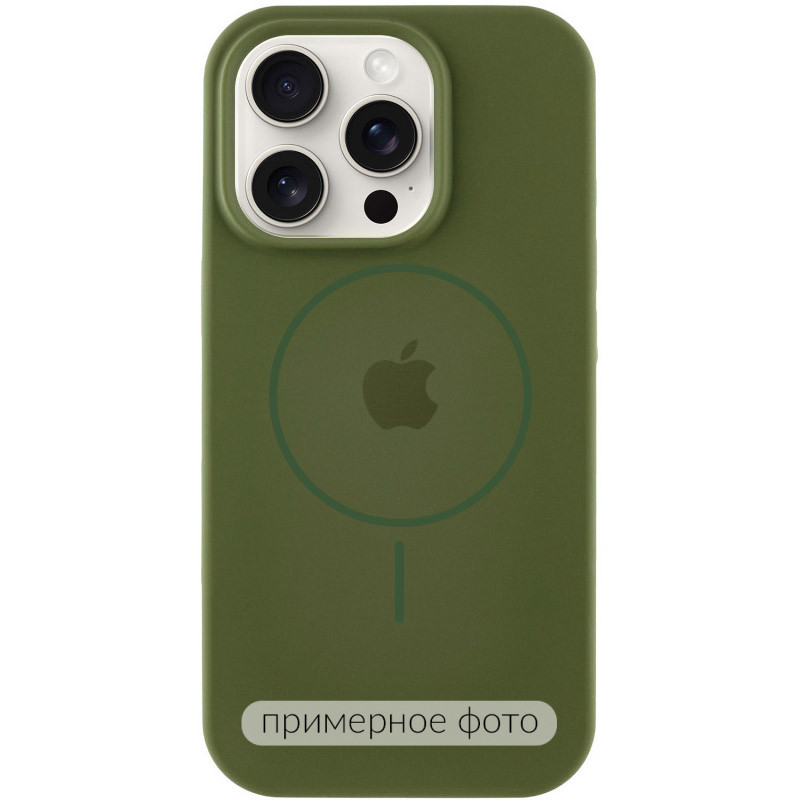 Чохол Silicone Case Full Protective (AA) with Magnetic Safe на Apple iPhone 16 Plus (6.7") (Зелений / Cyprus Green)