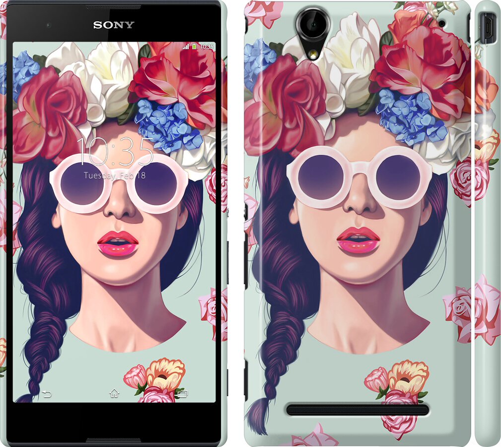 

Чохол Дівчина з квітами на Sony Xperia T2 Ultra Dual D5322 95728