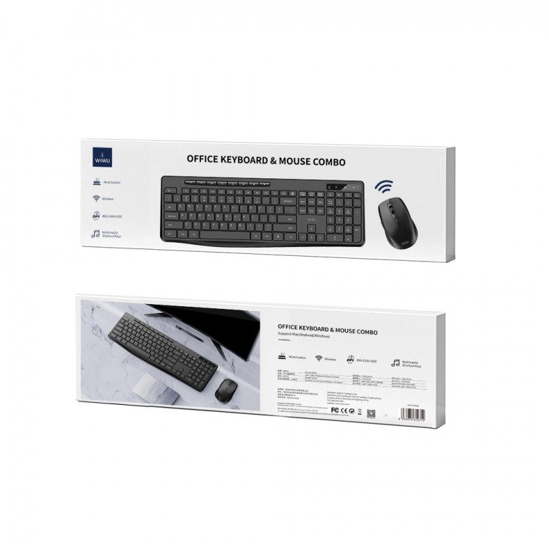 Купить Беспроводная клавиатура+мышь WIWU KM-01 Office (Black) на vchehle.ua