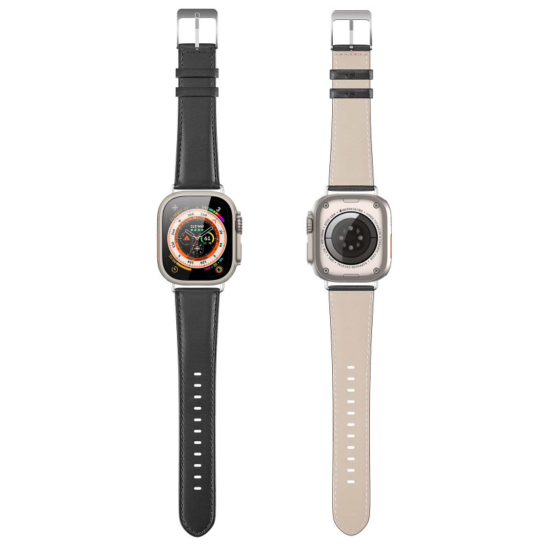 Ремешок Dux Ducis Leather Strap Classic для Apple Watch 38/40/41/42mm(ser.10) (Black) в магазине vchehle.ua