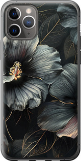 Чохол Чорні квіти на iPhone 11 Pro