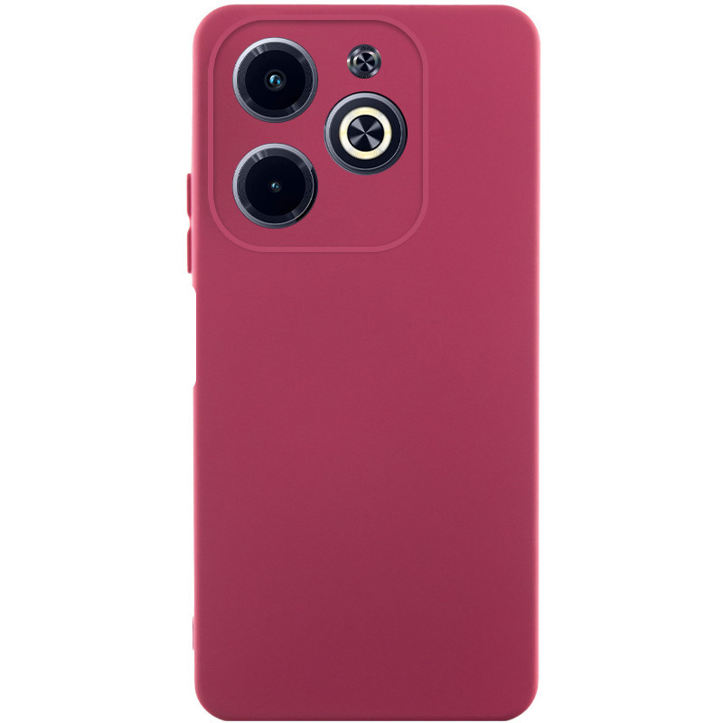 Чехол TPU GETMAN Liquid Silk Full Camera для Infinix Hot 40i (Бордовый / Marsala)