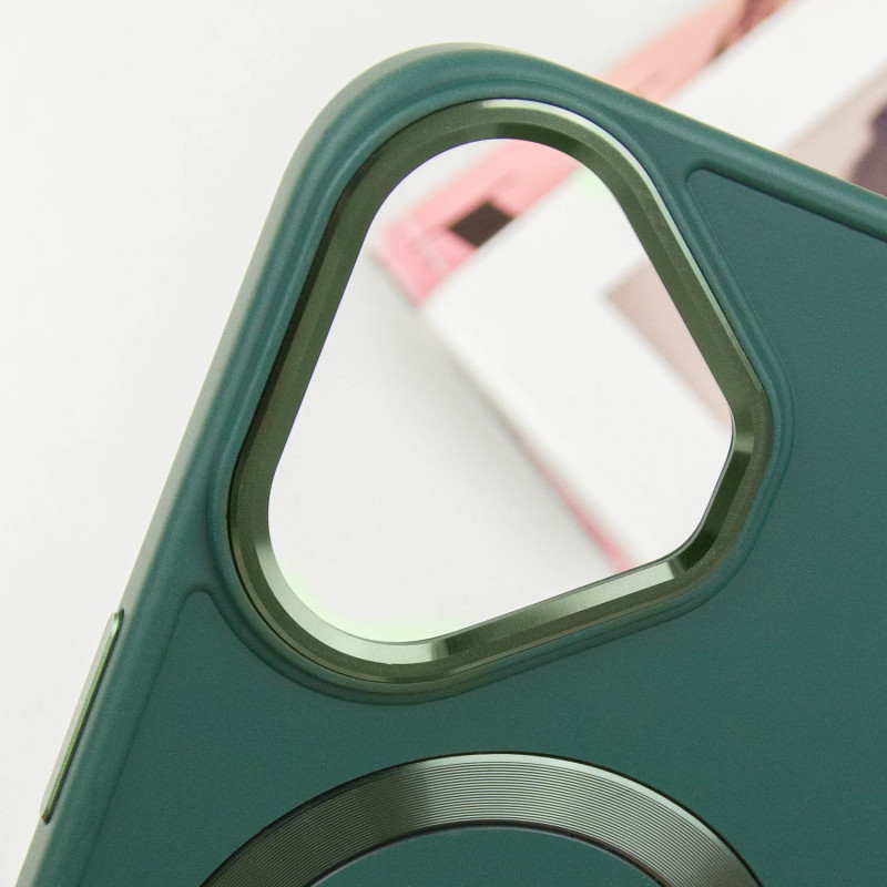 Фото TPU чохол Bonbon Metal Style with Magnetic safe на Apple iPhone 16 Plus (6.7") (Зелений / Pine green) в маназині vchehle.ua