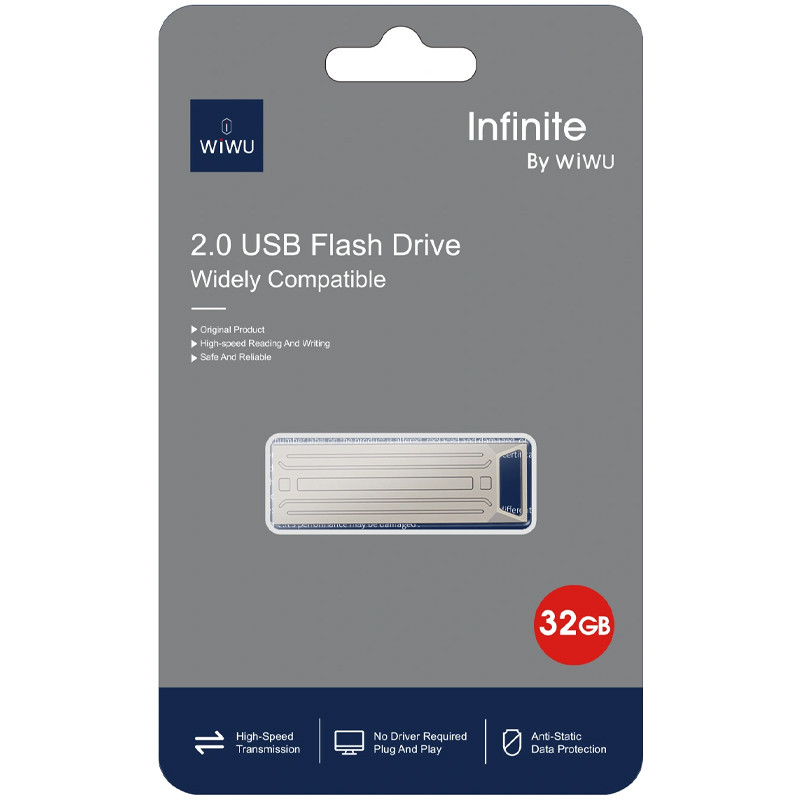 Фото Флеш-накопитель Wiwu Wi-FD002 Infinite USB 2.0 — 32GB (Silver) на vchehle.ua