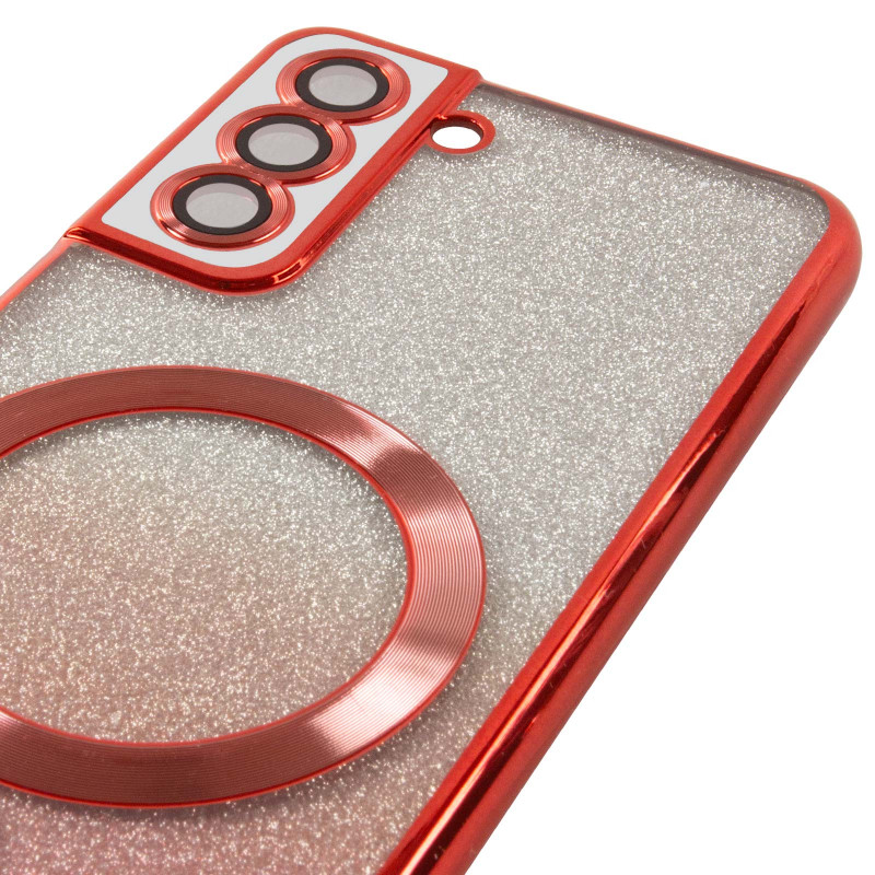 Фото TPU чехол Delight case with Magnetic Safe с защитными линзами на камеру для Samsung Galaxy S21 FE (Красный / Red) в магазине vchehle.ua