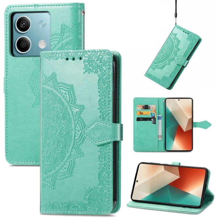 Заказать Кожаный чехол-книжка Art Case с визитницей для Xiaomi Redmi 13 4G / Poco M6 4G (Бирюзовый) на vchehle.ua