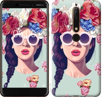 

Чехол Девушка с цветами для Nokia 6.1 689935